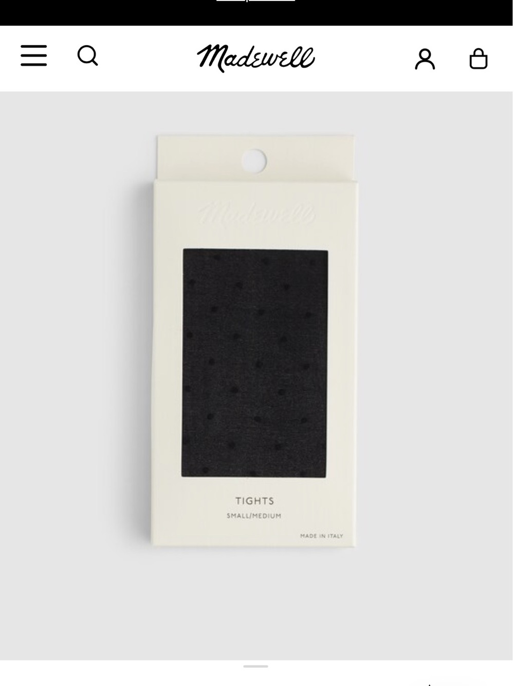 NWT MADEWELL Sheer Tights in Swiss Dot size women’s medium/large